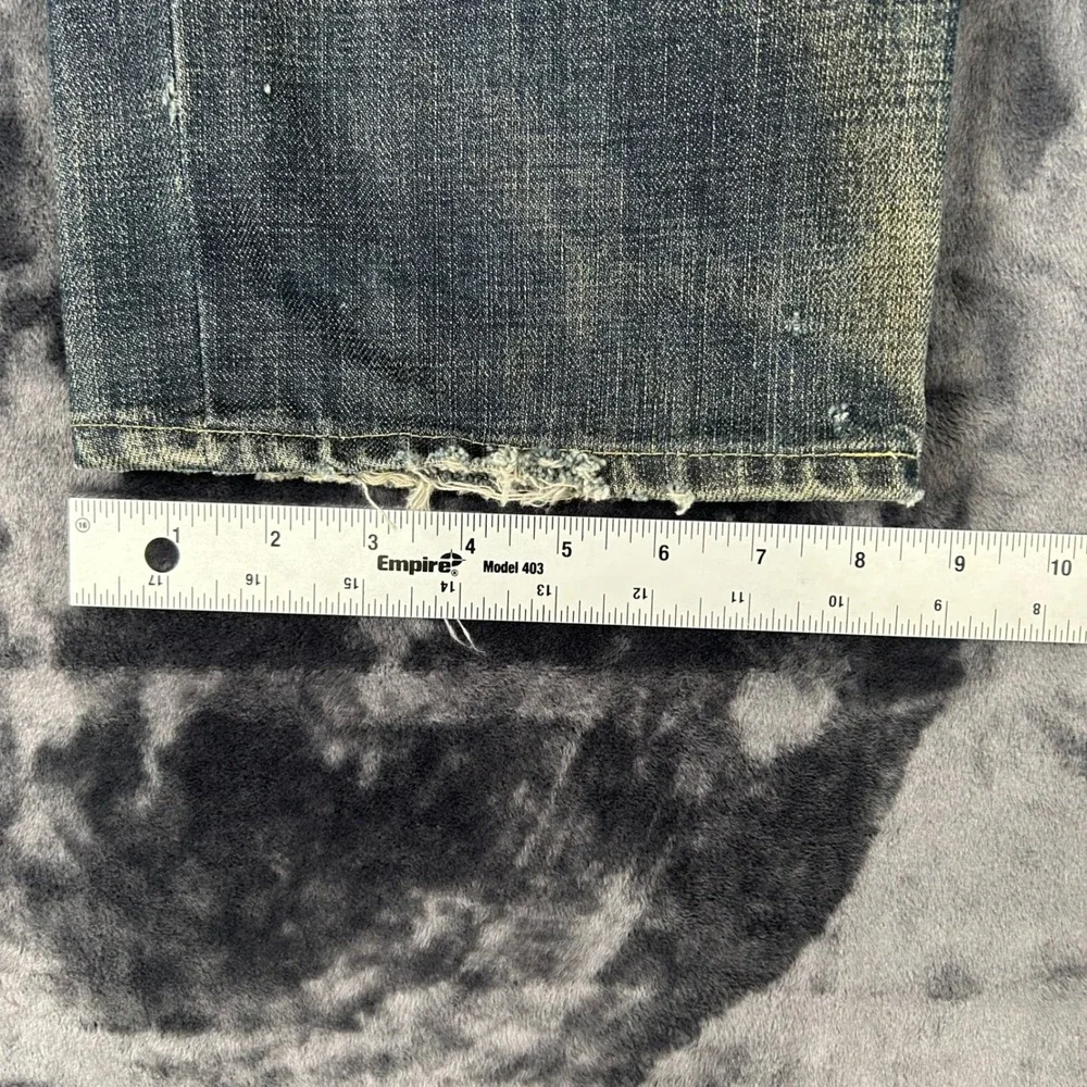 Banana Republic Straight Leg Jeans  34x32 Blue Faded Button Fly Distressed
